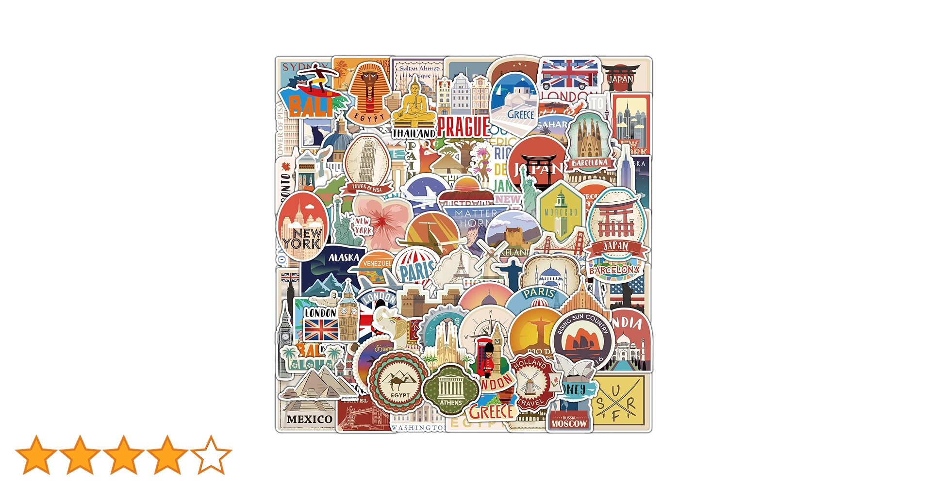 Amazon.co.jp: 100枚旅行都市ステッカーセット 旅行都市防水